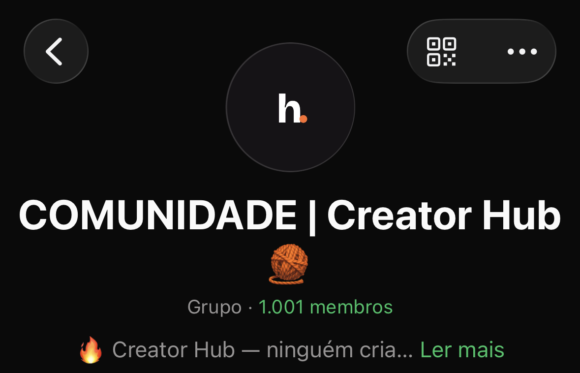 Comunidade Creator Hub com 1001 membros