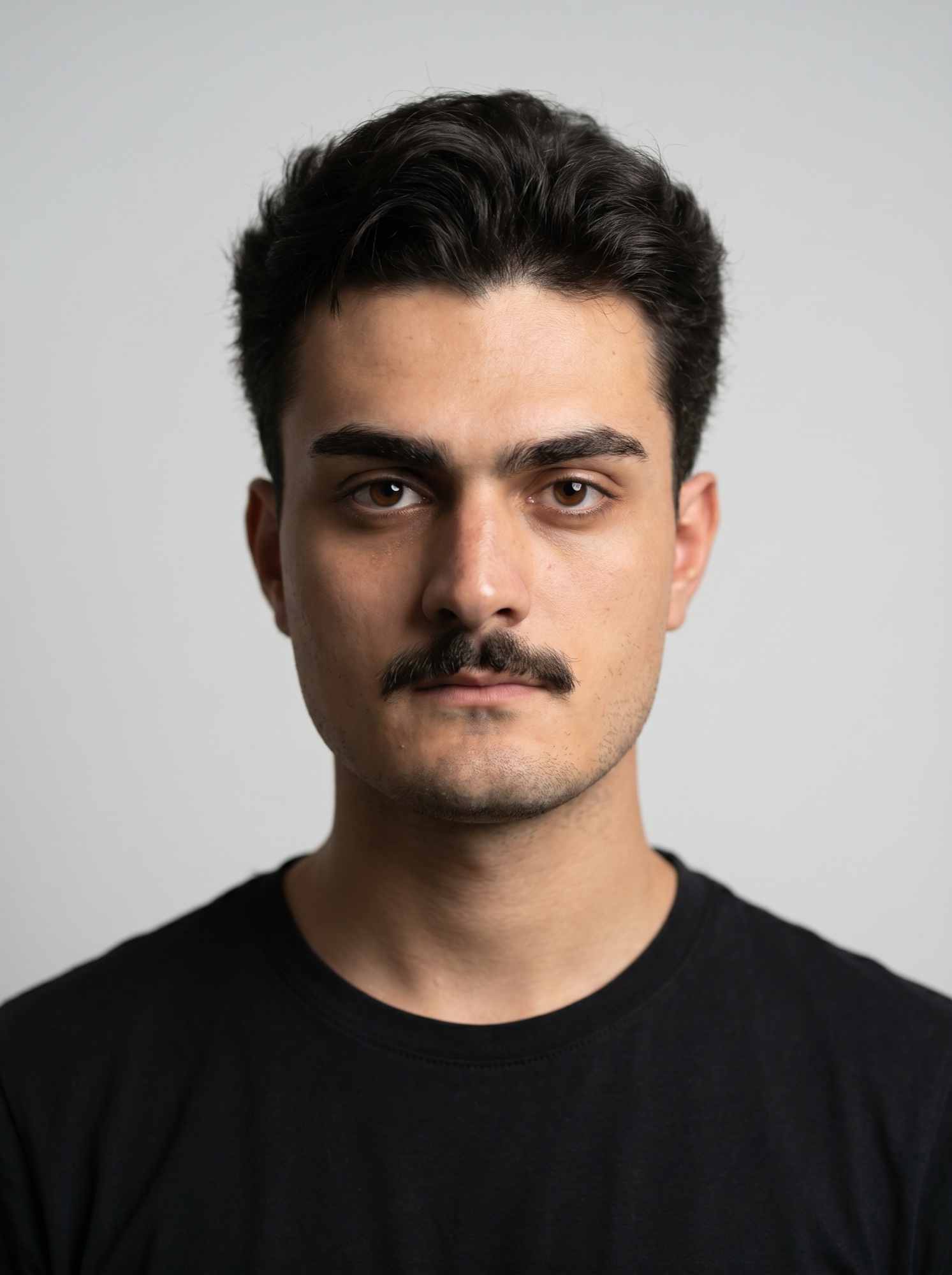 Retrato fechado de Erick para referência de identidade